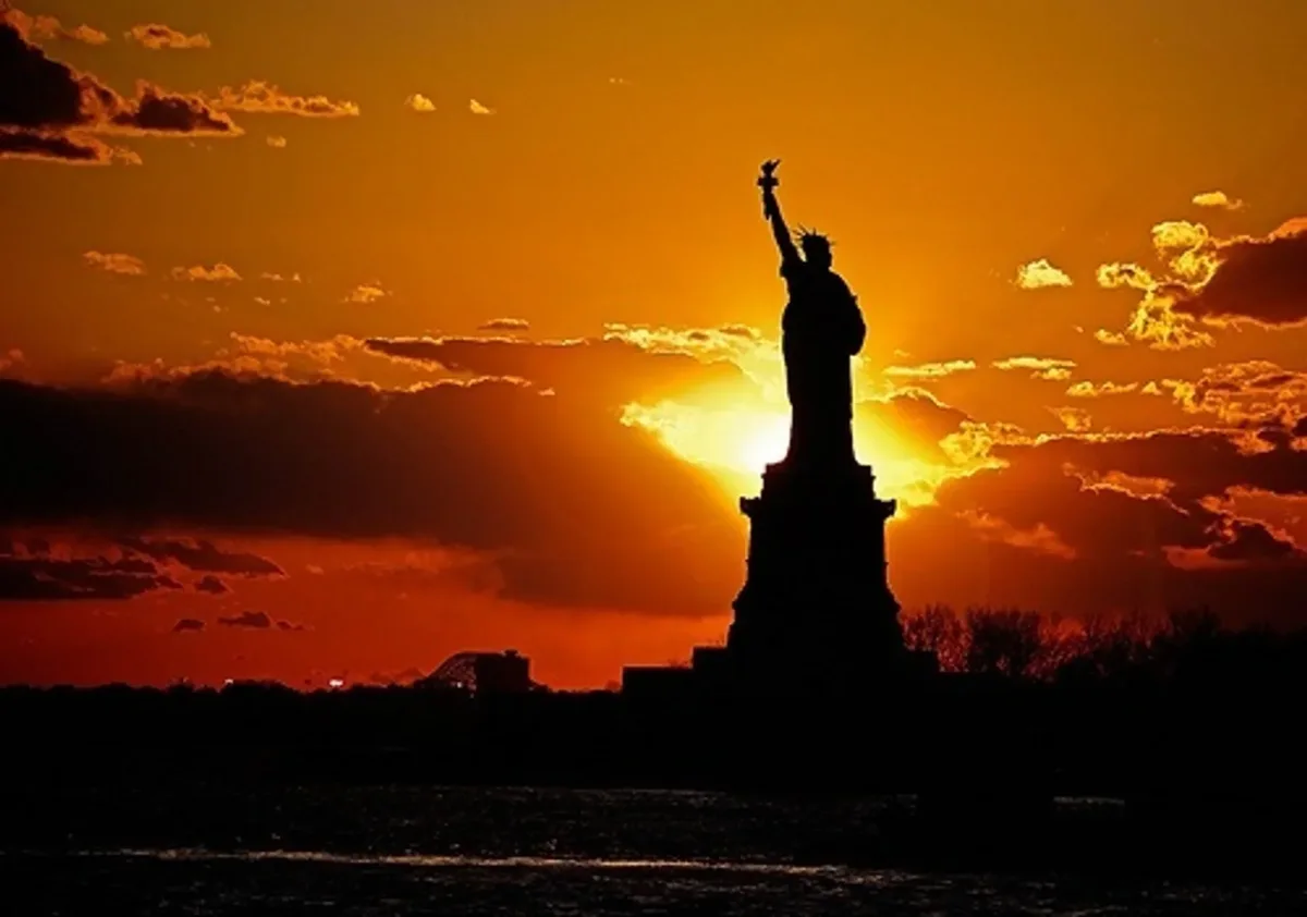 Statue of Liberty at sunset