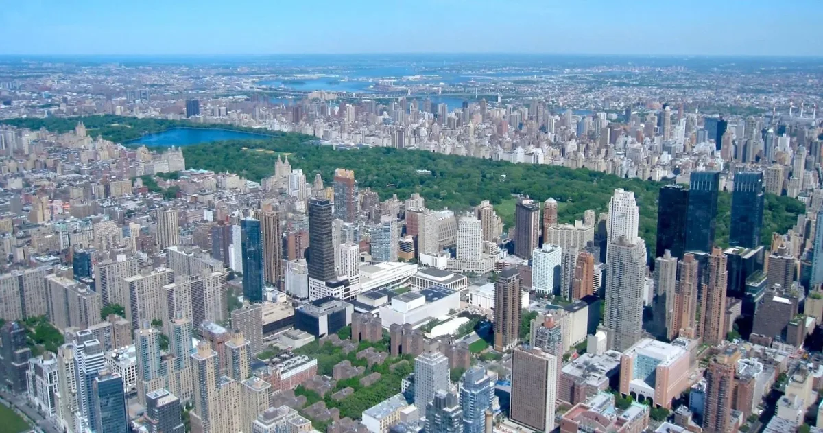 Central Park and Upper Manhattan viewed from above